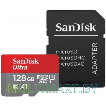 Карта памяти SanDisk Ultra microSDXC 128GB с адаптером (SDSQUAR-128G-GN6MA)